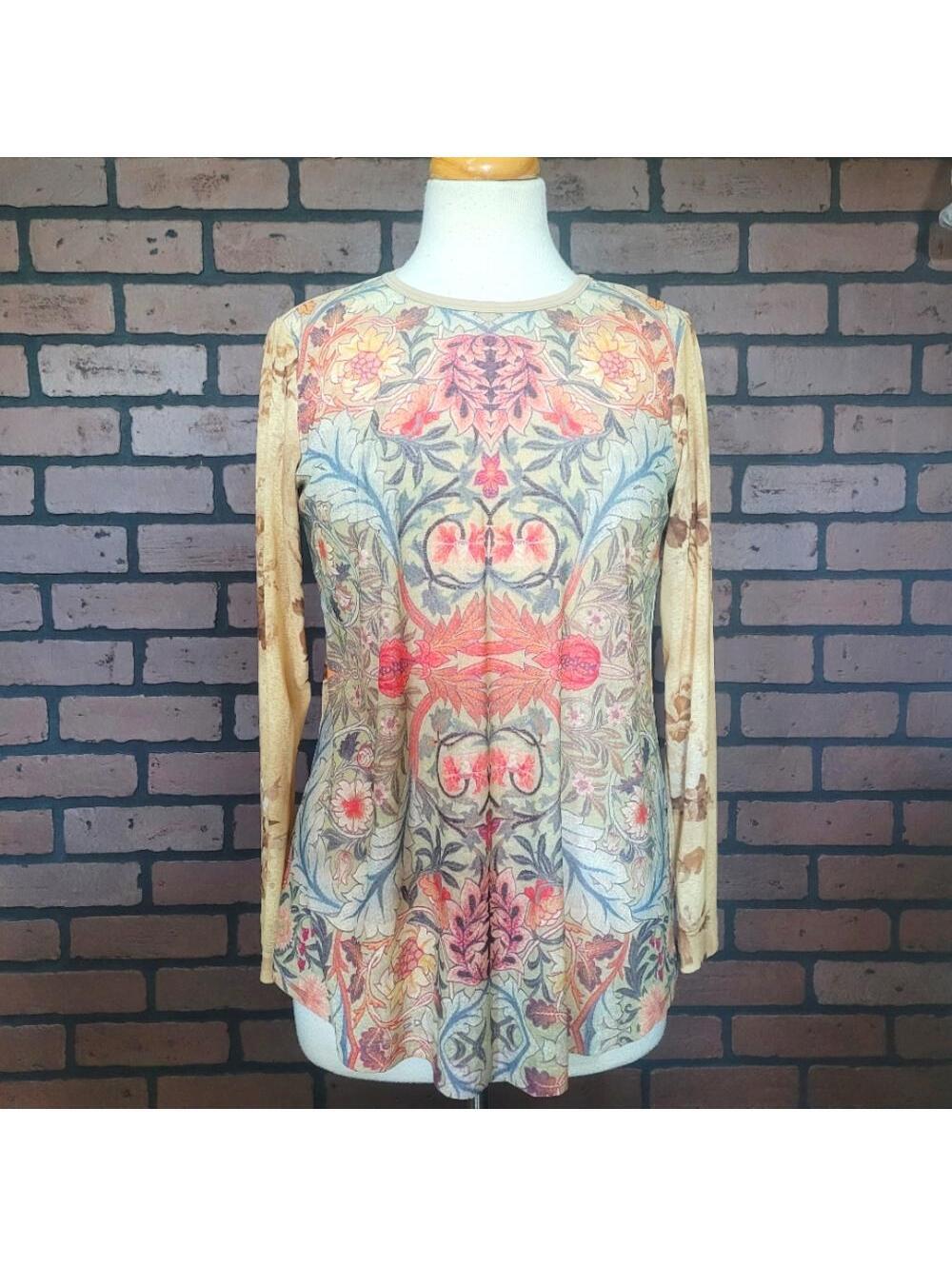 Duo Maternity Long Sleeve Floral Print Shirt Size Small